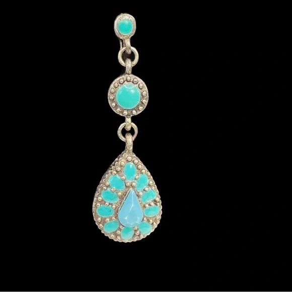 Vintage Laila Rowe Aquamarine Accent Dangle Drop Pierced Earrings - Picture 5 of 10
